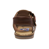 SANDALIA AUDAZ PARA NIÑO COLOR CAFÉ CLARO DE PIEL TETRIS CON TIRA DE CONTACTO