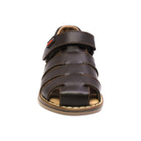 SANDALIA AUDAZ PARA NIÑO COLOR CAFÉ CLARO DE PIEL TETRIS CON TIRA DE CONTACTO