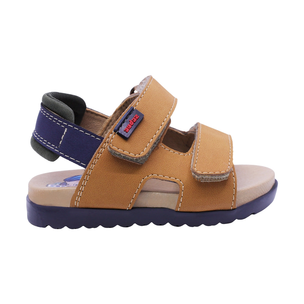 SANDALIA AUDAZ PARA NIÑO COLOR MIEL DE SINTÉTICO CAMERON CON TIRA DE CONTACTO