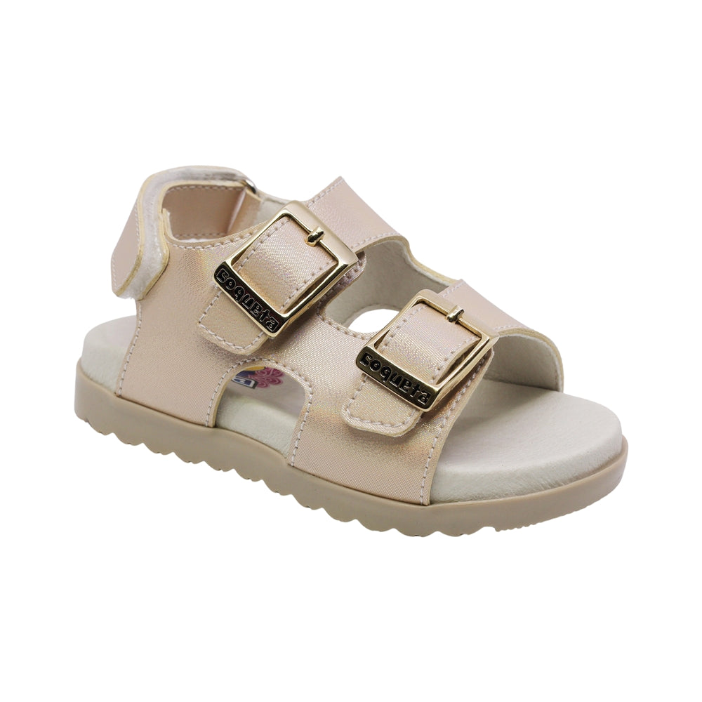 SANDALIA COQUETA PARA NIÑA COLOR ORO DE SINTÉTICO CAMERON CON HEBILLA
