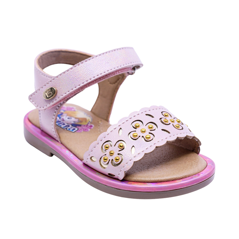 SANDALIA COQUETA PARA NIÑA COLOR ROSA DE SINTÉTICO YALITZA CON TIRA DE CONTACTO