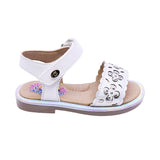 SANDALIA COQUETA PARA NIÑA COLOR PERLA DE SINTÉTICO YALTZA CON HEBILLA