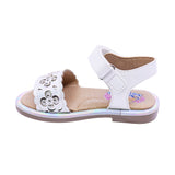 SANDALIA COQUETA PARA NIÑA COLOR PERLA DE SINTÉTICO YALTZA CON HEBILLA