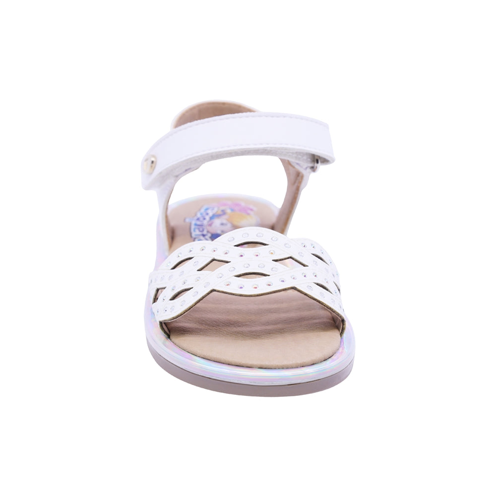 SANDALIA COQUETA PARA NIÑA COLOR BEIGE DE SINTÉTICO YALTZA CON TIRA DE CONTACTO