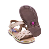 SANDALIA COQUETA PARA NIÑA COLOR BEIGE DE SINTÉTICO YALTZA CON TIRA DE CONTACTO