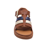 SANDALIA COQUETA PARA NIÑA COLOR MIEL DE PIEL TOMASA CON HEBILLA