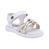 SANDALIA COQUETA PARA NIÑA COLOR PERLA DE SINTÉTICO REBECA CON TIRA DE CONTACTO