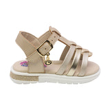 SANDALIA COQUETA PARA NIÑA COLOR ORO DE SINTÉTICO SOFI CON HEBILLA