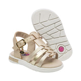 SANDALIA COQUETA PARA NIÑA COLOR ORO DE SINTÉTICO SOFI CON HEBILLA