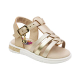 SANDALIA COQUETA PARA NIÑA COLOR ORO DE SINTÉTICO SOFI CON HEBILLA