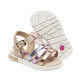 SANDALIA COQUETA PARA NIÑA COLOR ORO ROSADO DE SINTÉTICO SOFI CON HEBILLA