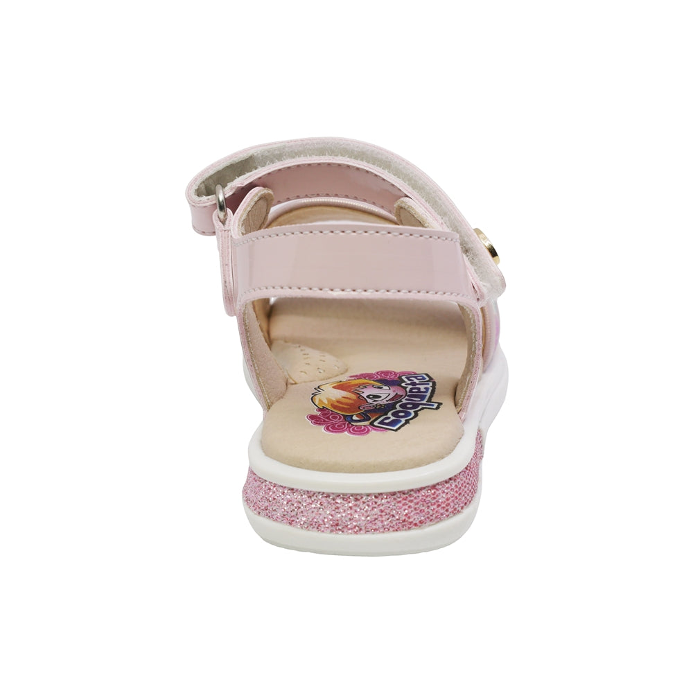 SANDALIA COQUETA PARA NIÑA COLOR ROSA DE SINTÉTICO SOFI CON TIRA DE CONTACTO