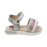 SANDALIA COQUETA PARA NIÑA COLOR PLATA DE SINTÉTICO SOFI CON TIRA DE CONTACTO