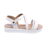 SANDALIA COQUETA PARA NIÑA COLOR BLANCO DE SINTÉTICO CASSANDRA CON TIRA DE CONTACTO