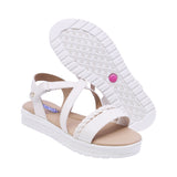 SANDALIA COQUETA PARA NIÑA COLOR BLANCO DE SINTÉTICO CASSANDRA CON TIRA DE CONTACTO