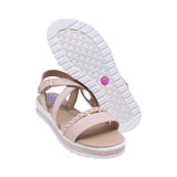 SANDALIA COQUETA PARA NIÑA COLOR SALMON DE SINTÉTICO CASSANDRA CON TIRA DE CONTACTO