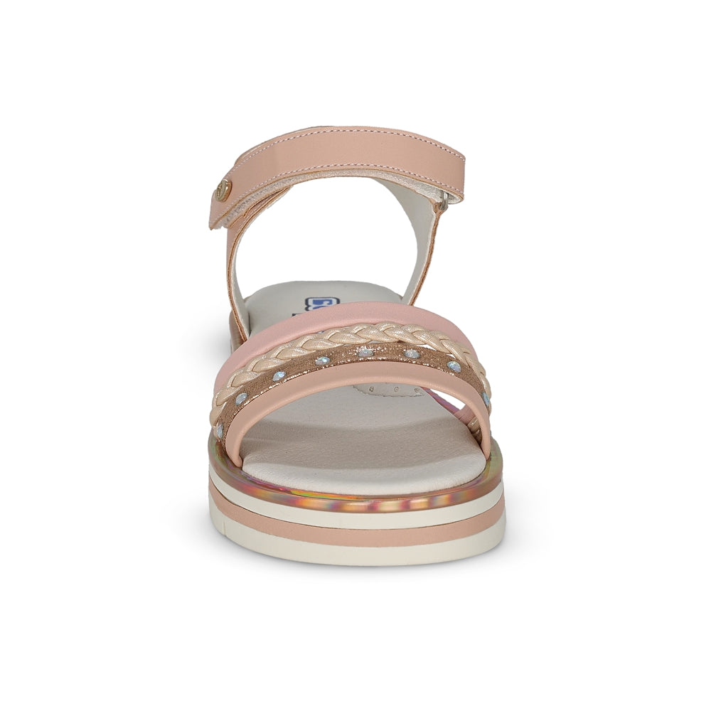 SANDALIA COQUETA  PARA NIÑA SINTÉTICO BEIGE VALENTINA CON HEBILLA