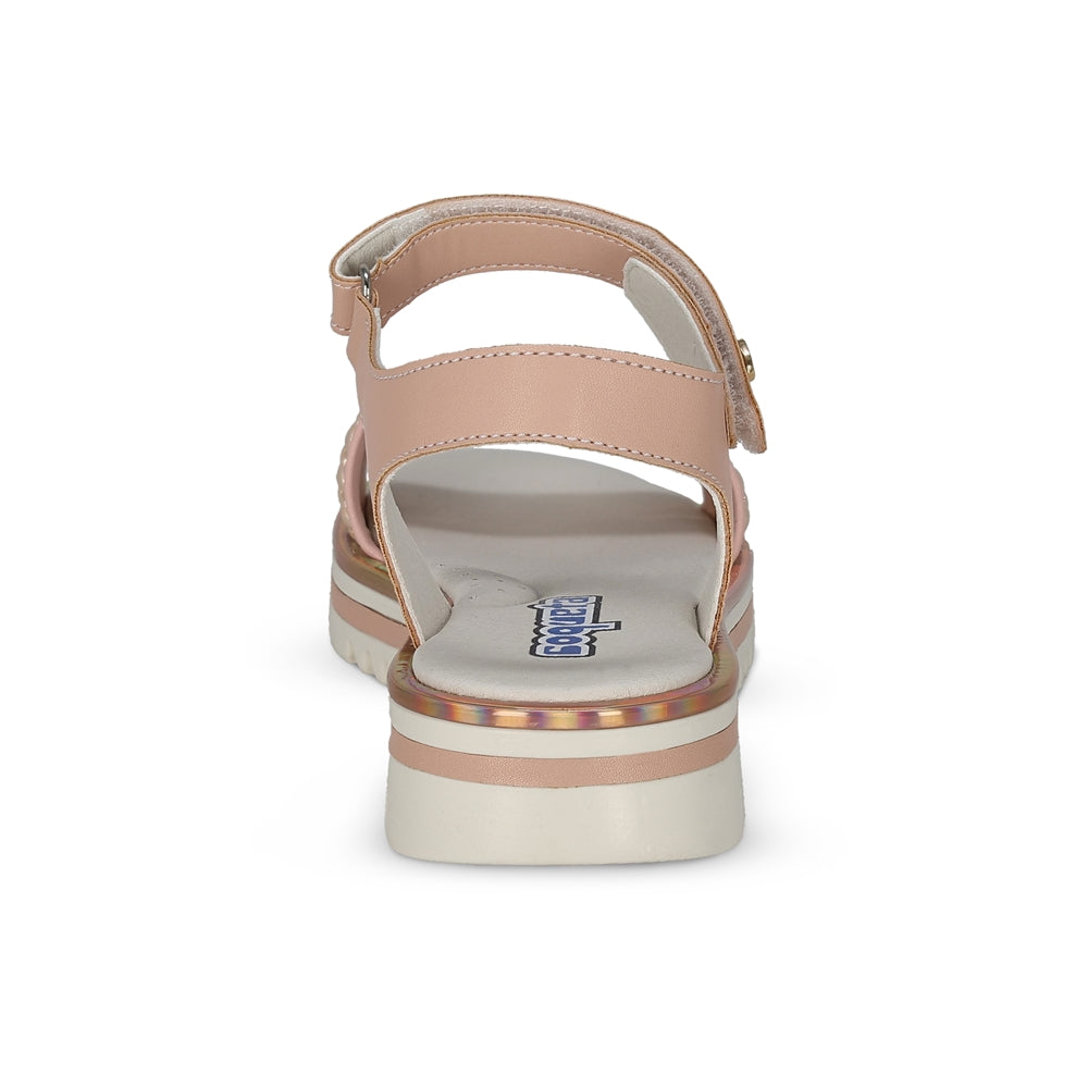 SANDALIA COQUETA  PARA NIÑA SINTÉTICO BEIGE VALENTINA CON HEBILLA