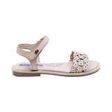 SANDALIA COQUETA PARA NIÑA COLOR BEIGE DE SINTÉTICO YALTZA CON TIRA DE CONTACTO