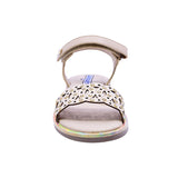 SANDALIA COQUETA PARA NIÑA COLOR BEIGE DE SINTÉTICO YALTZA CON TIRA DE CONTACTO
