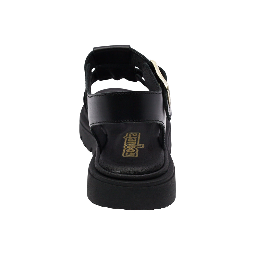 SANDALIA COQUETA PARA NIÑA COLOR NEGRO DE PIEL TOMASA CON HEBILLA