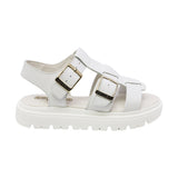 SANDALIA COQUETA PARA NIÑA COLOR BLANCO DE PIEL TOMASA CON HEBILLA