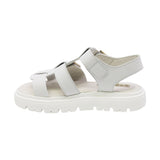SANDALIA COQUETA PARA NIÑA COLOR BLANCO DE PIEL TOMASA CON HEBILLA