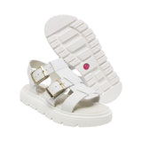SANDALIA COQUETA PARA NIÑA COLOR BLANCO DE PIEL TOMASA CON HEBILLA