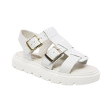 SANDALIA COQUETA PARA NIÑA COLOR BLANCO DE PIEL TOMASA CON HEBILLA