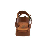 SANDALIA COQUETA PARA NIÑA COLOR MIEL DE PIEL TOMASA CON HEBILLA