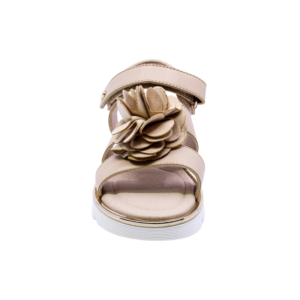 SANDALIA COQUETA PARA NIÑA COLOR BEIGE DE SINTÉTICO DUNA CON TIRA DE CONTACTO