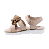SANDALIA COQUETA PARA NIÑA COLOR BEIGE DE SINTÉTICO DUNA CON TIRA DE CONTACTO