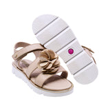 SANDALIA COQUETA PARA NIÑA COLOR BEIGE DE SINTÉTICO DUNA CON TIRA DE CONTACTO