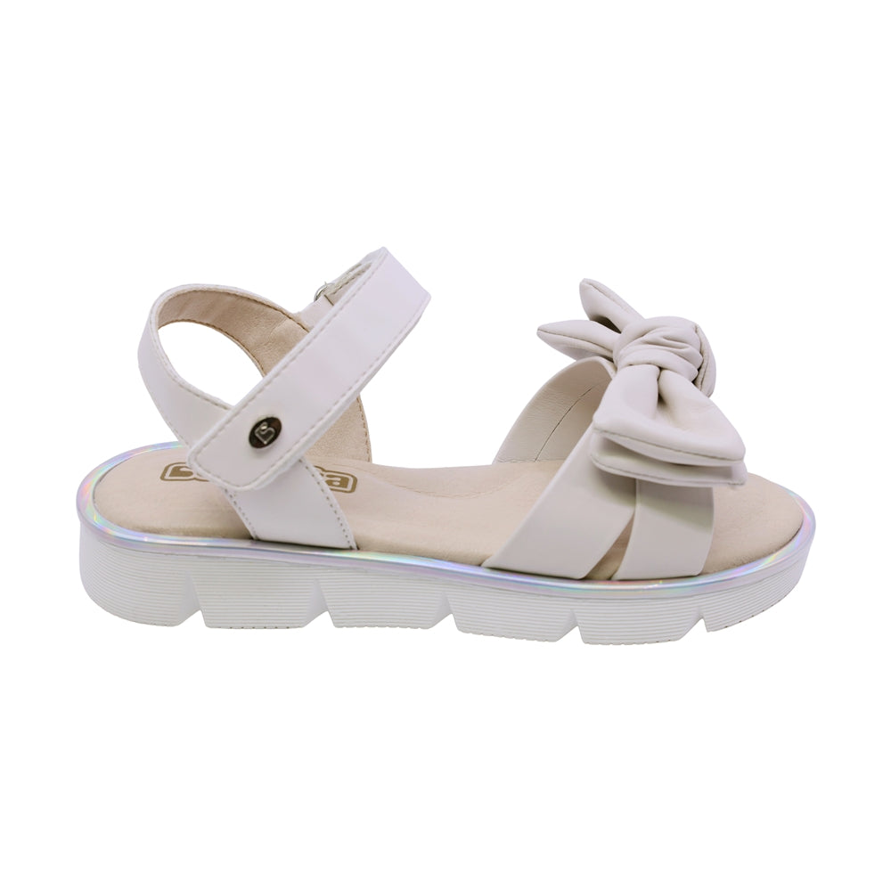 SANDALIA COQUETA PARA NIÑA COLOR BEIGE DE SINTÉTICO DUNA CON TIRA DE CONTACTO