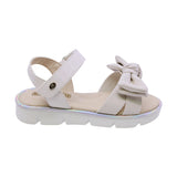 SANDALIA COQUETA PARA NIÑA COLOR BEIGE DE SINTÉTICO DUNA CON TIRA DE CONTACTO