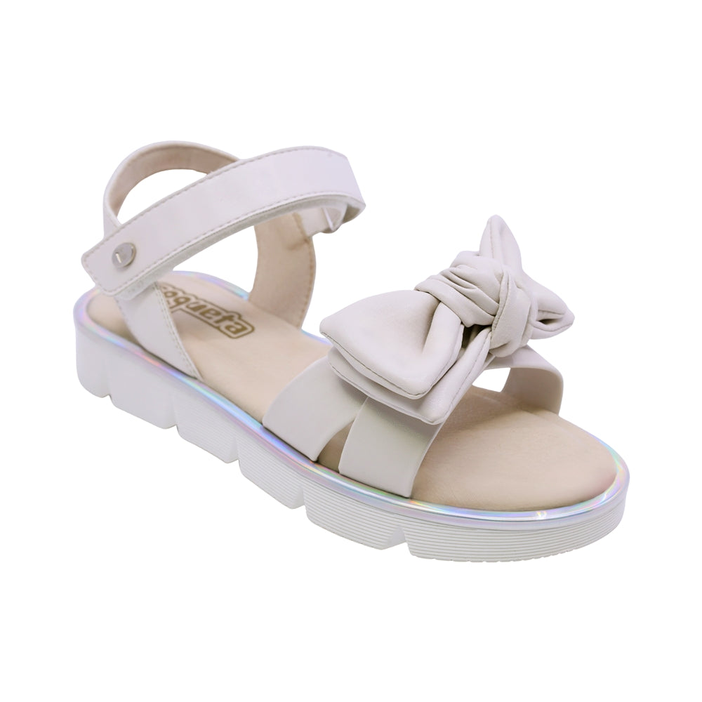 SANDALIA COQUETA PARA NIÑA COLOR BEIGE DE SINTÉTICO DUNA CON TIRA DE CONTACTO