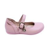BALERINA COQUETA PARA NIÑA COLOR ROSA DE PIEL ELISA CON HEBILLA