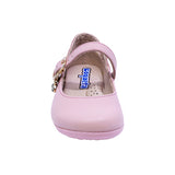 BALERINA COQUETA PARA NIÑA COLOR ROSA DE PIEL ELISA CON HEBILLA