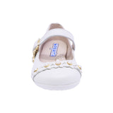 BALERINA COQUETA PARA NIÑA COLOR PERLA DE PIEL ELISA CON HEBILLA