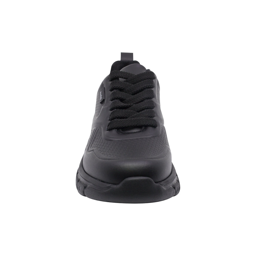 Tenis escolar Audaz de piel color negro Balu con agujetas