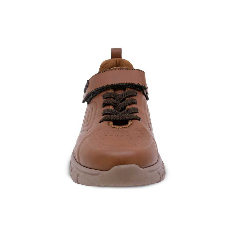 TENIS AUDAZ PARA NIÑO DE PIEL COLOR CAFÉ BALU CON TIRA DE CONTACTO