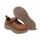 TENIS AUDAZ PARA NIÑO DE PIEL COLOR CAFÉ BALU CON TIRA DE CONTACTO
