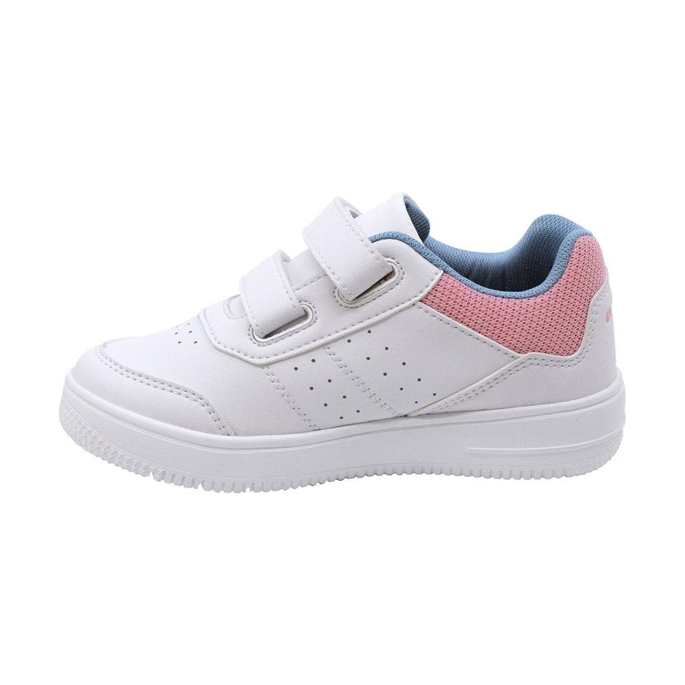 TENIS COQUETA PARA NIÑA DE SINTÉTICO COLOR BLANCO AF1 CON DETALLES ROSA Y AZUL