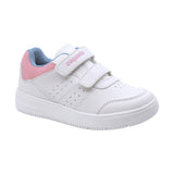 TENIS COQUETA PARA NIÑA DE SINTÉTICO COLOR BLANCO AF1 CON DETALLES ROSA Y AZUL