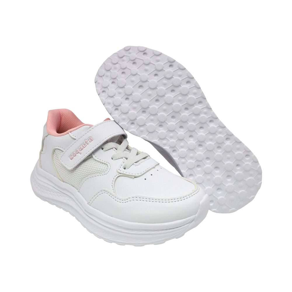 TENIS COQUETA PARA NIÑA SINTÉTICO BLANCO CHICAGO CON TIRA DE CONTACTO