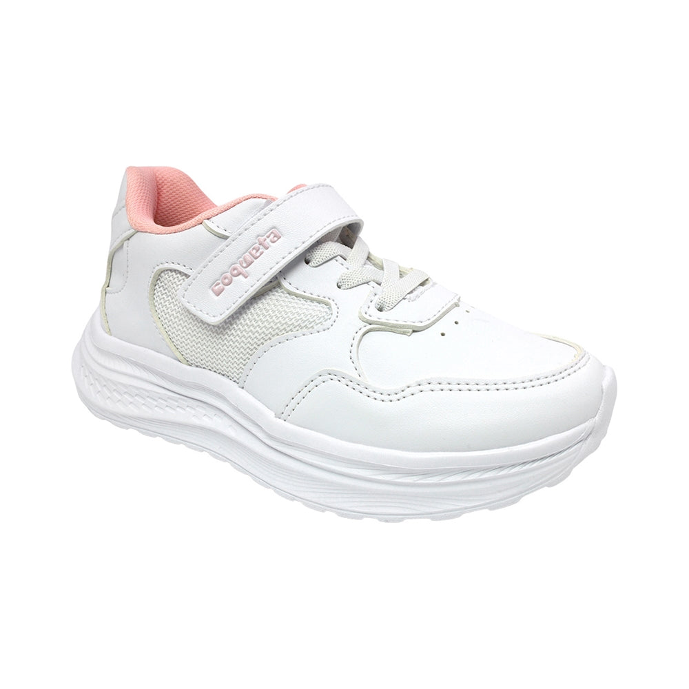 TENIS COQUETA PARA NIÑA SINTÉTICO BLANCO CHICAGO CON TIRA DE CONTACTO