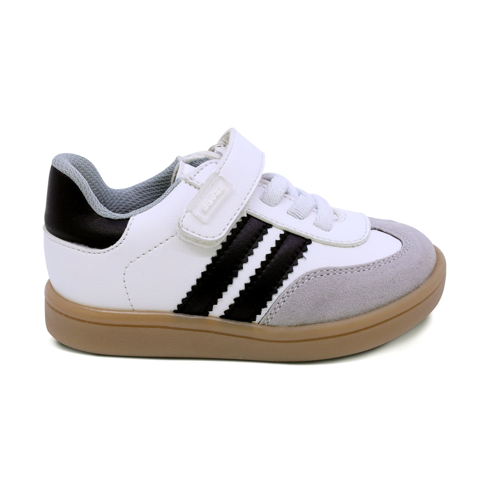 TENIS AUDAZ PARA NIÑO DE SINTÉTICO COLOR BLANCO SMITH CON FRANJAS NEGRAS