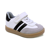 TENIS AUDAZ PARA NIÑO DE SINTÉTICO COLOR BLANCO SMITH CON FRANJAS NEGRAS