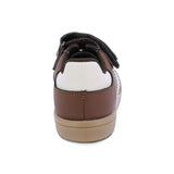 TENIS AUDAZ PARA NIÑO DE SINTÉTICO COLOR CAFÉ CLARO SMITH CON FRANJAS BLANCAS