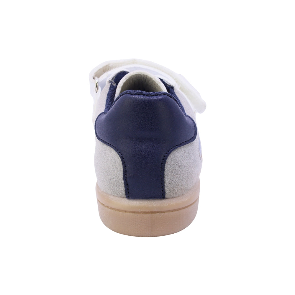TENIS AUDAZ PARA NIÑO EN SINTÉTICO COLOR BLANCO AZUL SMITH CON AGUJETA Y TIRA DE CONTACTO